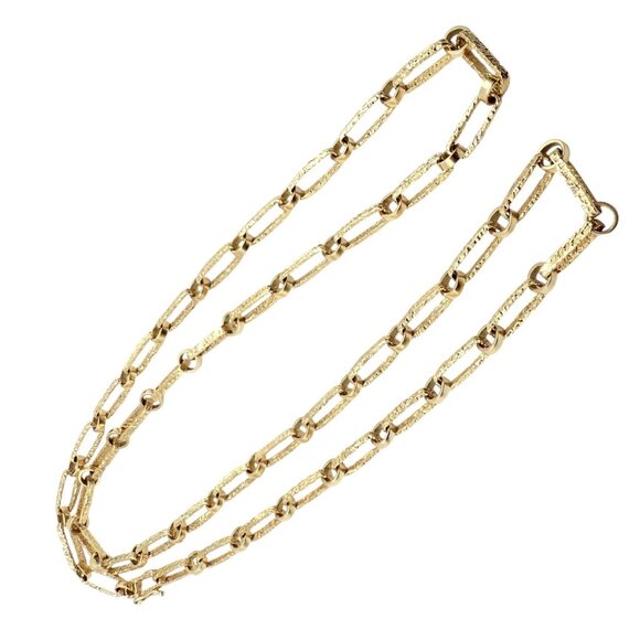 Rare! Vintage Estate 18k Yellow Gold 30" Long Paperclip Link Necklace 56.8g - Picture 1 of 14